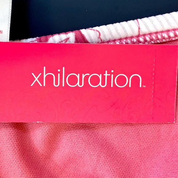 Xhilaration Juniors Pink White Floral High Leg Scoop Waist Bottom Suit Swim S L - Picture 6 of 9